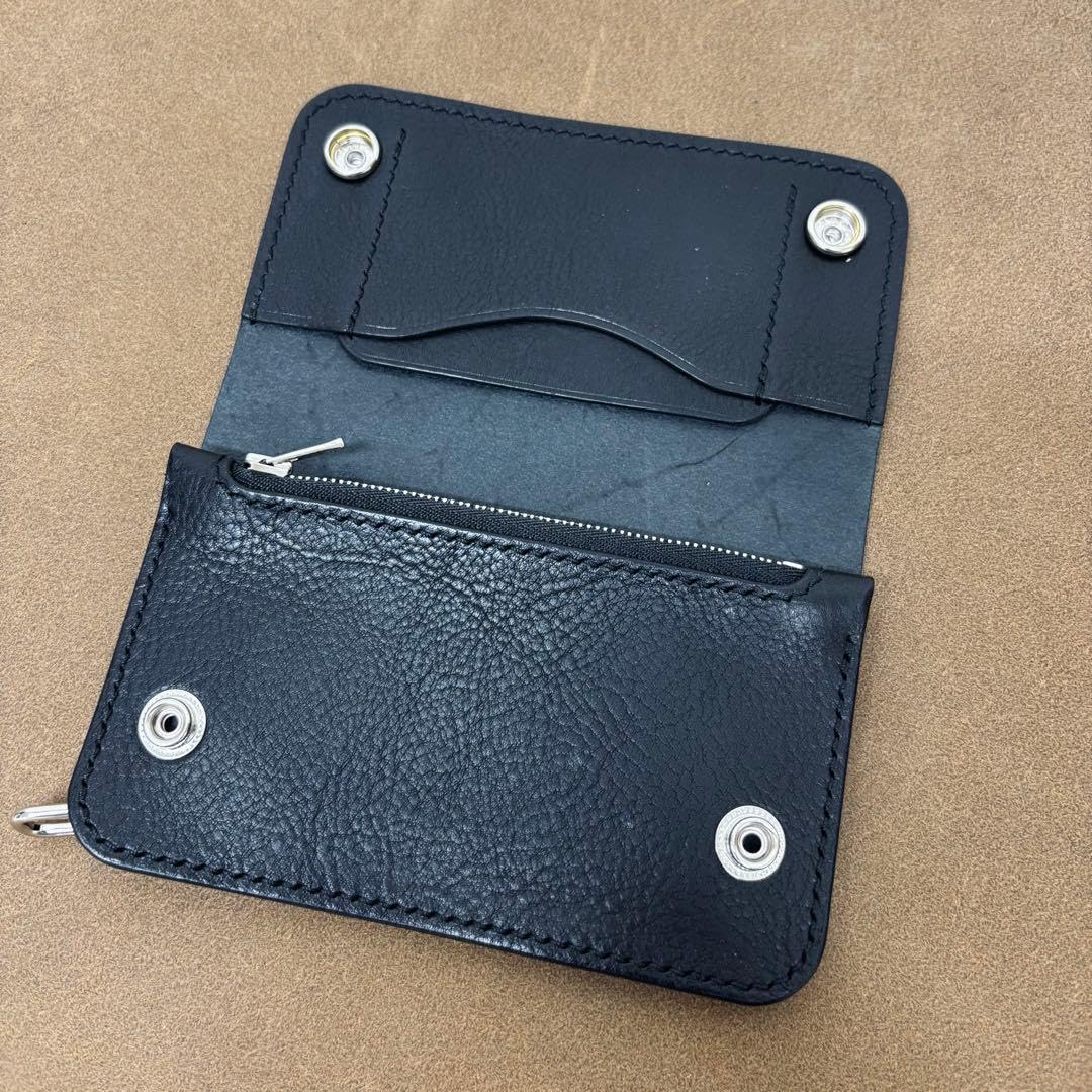 Amazon.co.jp: 【ノーブランド品】トラッカーウォレット ミドル 黒 2層